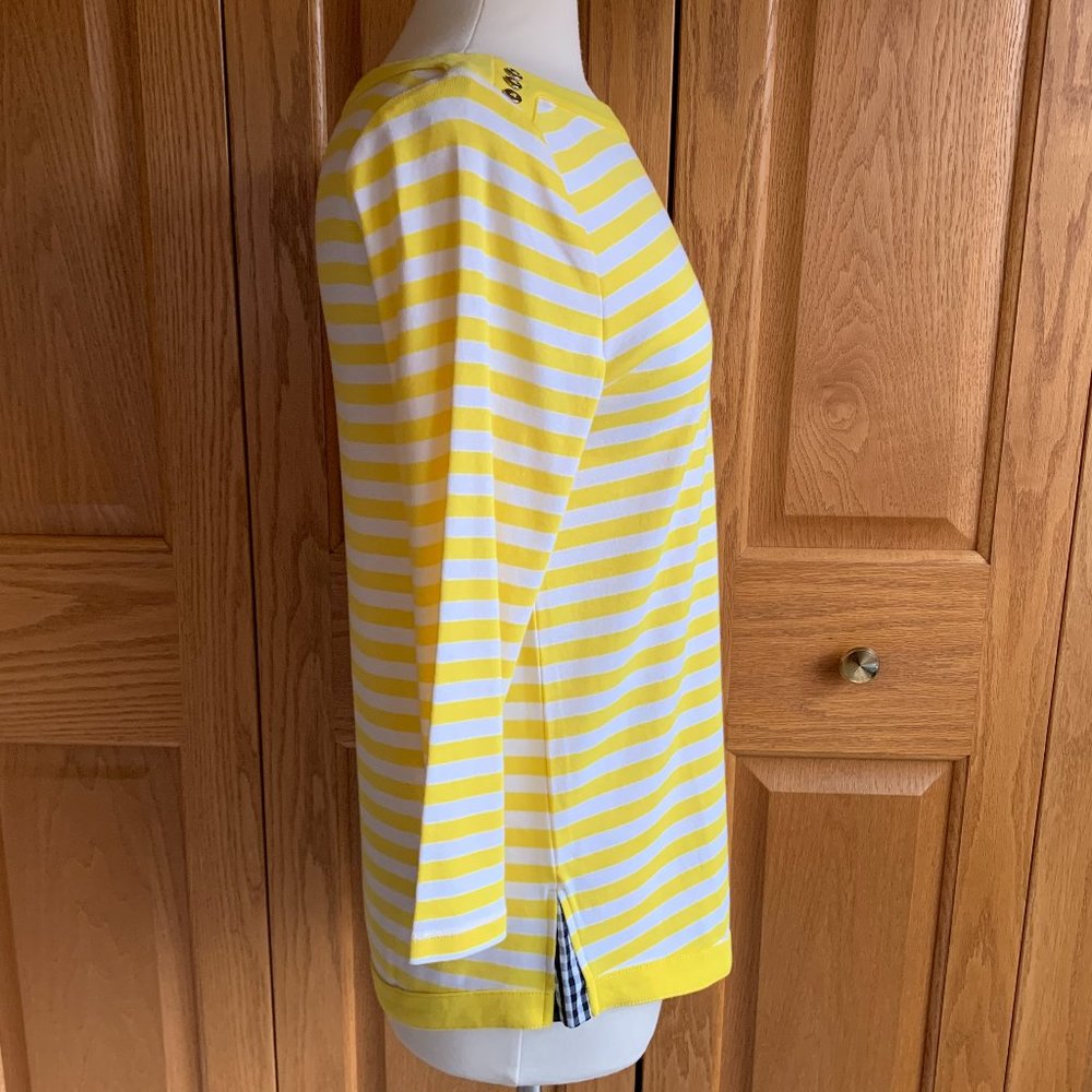 RAFAELLA - Weekend Striped  3/4 Sleeve Tee - NEW with Tag - Picture 5 of 9